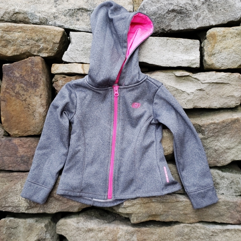 Sketchers zip sweater with hood.